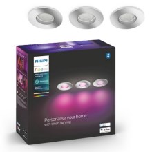Philips - KÉSZLET 3xLED RGB Dimmelhető fürdőszobai lámpa Hue 1xGU10/5,7W/230V IP44 2000-6500K