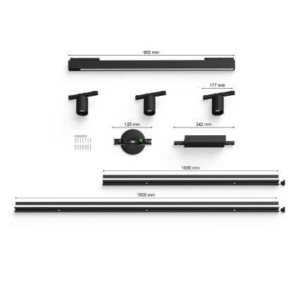 Philips - KÉSZLET 4xLED RGB Dimmelhető lámpa sínrendszerhez Hue PERIFO LED RGB/44,6W/230V 2000-6500K