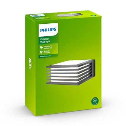 Philips - Kültéri fali lámpa 1xE27/15W/230V IP44 antracit