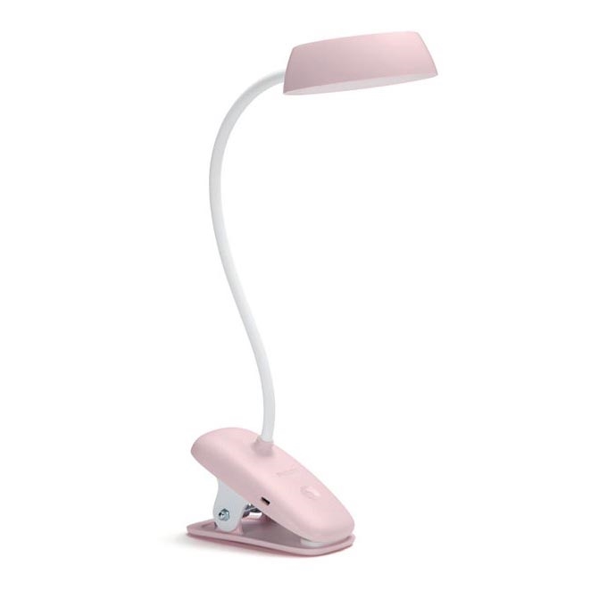Philips - LED állítható fényerejű csipeszes lámpa DONUTCLIP LED/3W/5V 1200 mAh CRI 90 rózsaszín