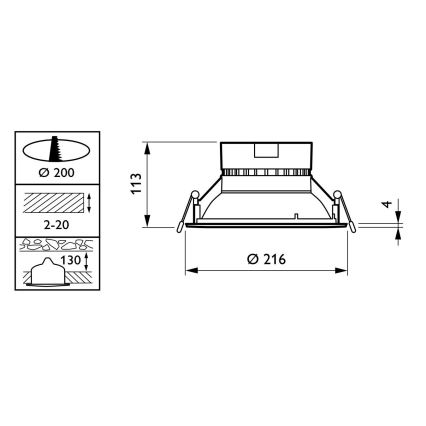 Philips - LED Beépíthető lámpa CORELINE LED/22W/230V 3000K