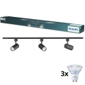 Philips - LED dimmelhető, EASYLINK sínrendszerű spotlámpa 3xGU10/7W/230V 2200-2700K 1m fekete