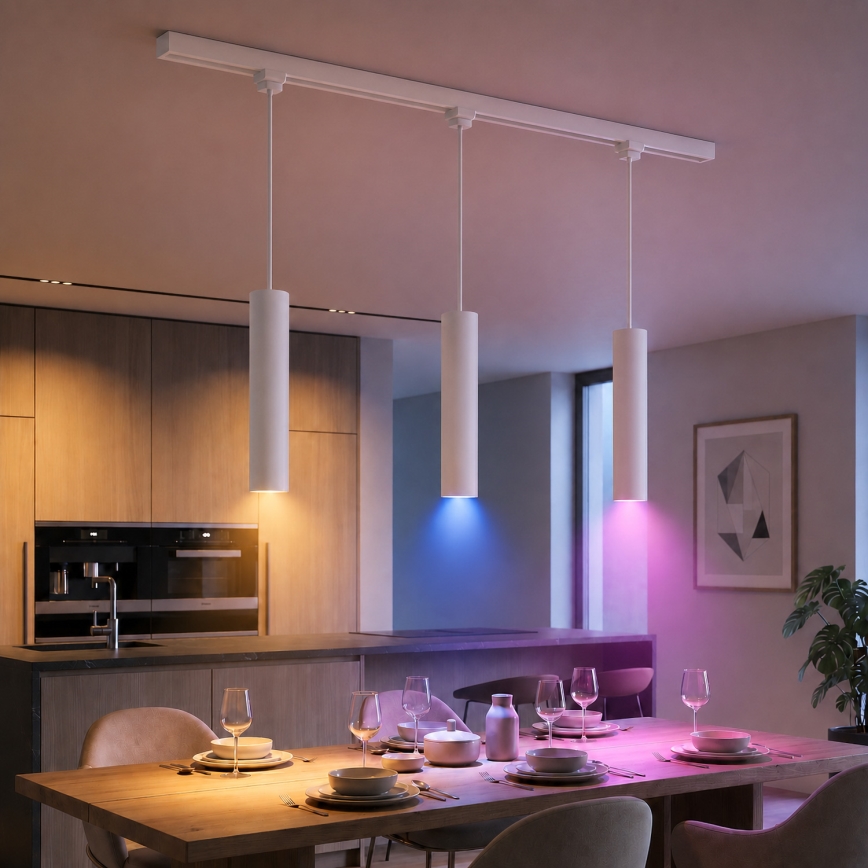 Philips - LED RGBW dimmelhető, kábeles függeszték az EASYLINK HUE sínrendszerhez 3xGU10/4,7W/230V 2200-6500K 1 m fehér