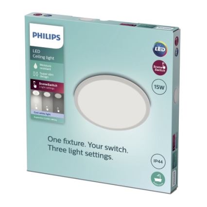 Philips - LED Dimmelhető fürdőszobai mennyezeti lámpa SCENE SWITCH LED/15W/230V IP44 4000K