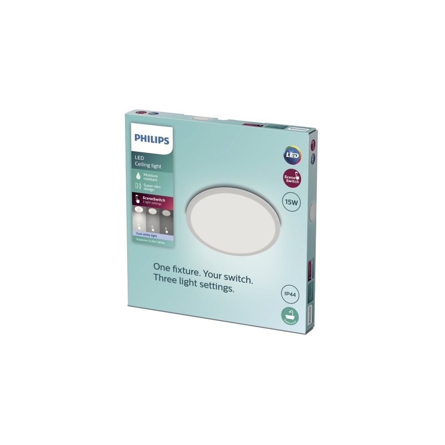 Philips - LED Dimmelhető fürdőszobai mennyezeti lámpa SCENE SWITCH LED/15W/230V IP44 4000K