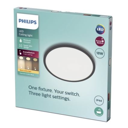 Philips - LED Dimmelhető fürdőszobai mennyezeti lámpa SCENE SWITCH LED/18W/230V IP44 2700K