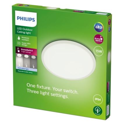 Philips - LED Dimmelhető kültéri lámpa SUPERSLIM SCENE SWITCH LED/15W/230V IP54 fehér