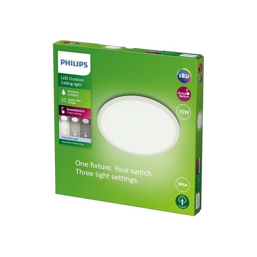 Philips - LED Dimmelhető kültéri lámpa SUPERSLIM SCENE SWITCH LED/15W/230V IP54 fehér