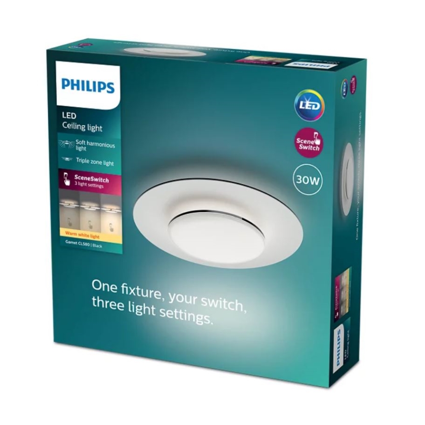 Philips- LED Dimmelhető mennyezeti lámpa SCENE SWITCH LED/30W/230V 2700K fekete