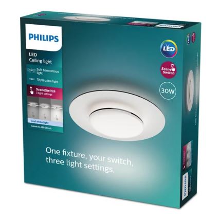 Philips- LED Dimmelhető mennyezeti lámpa SCENE SWITCH LED/30W/230V 4000K fekete