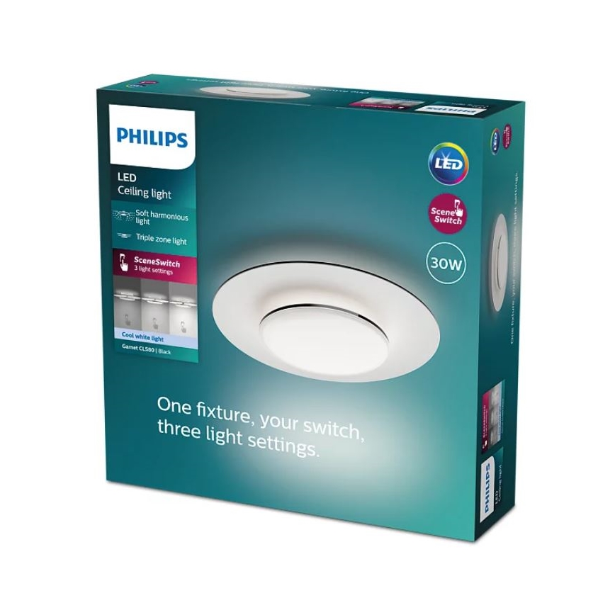 Philips- LED Dimmelhető mennyezeti lámpa SCENE SWITCH LED/30W/230V 4000K fekete