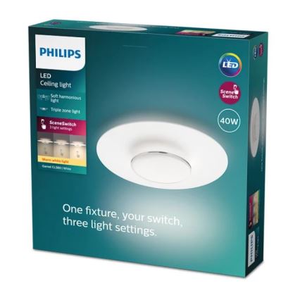 Philips- LED Dimmelhető mennyezeti lámpa SCENE SWITCH LED/40W/230V 2700K ezüst