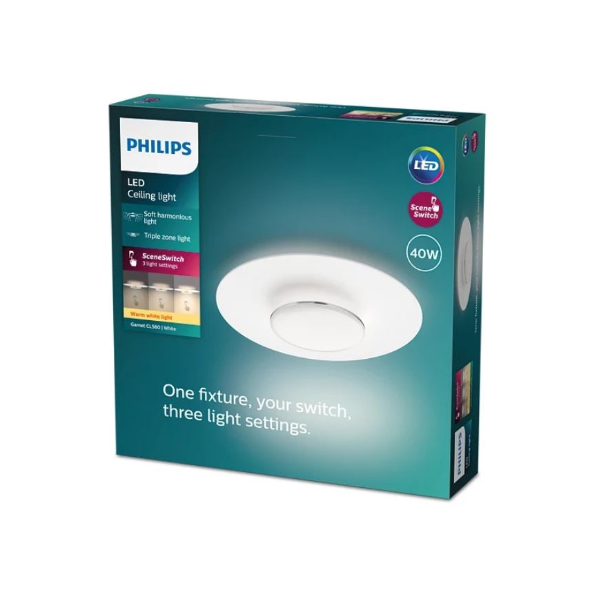 Philips- LED Dimmelhető mennyezeti lámpa SCENE SWITCH LED/40W/230V 2700K ezüst