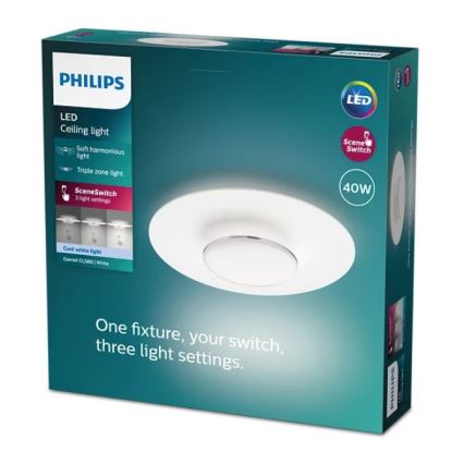 Philips- LED Dimmelhető mennyezeti lámpa SCENE SWITCH LED/40W/230V 4000K ezüst
