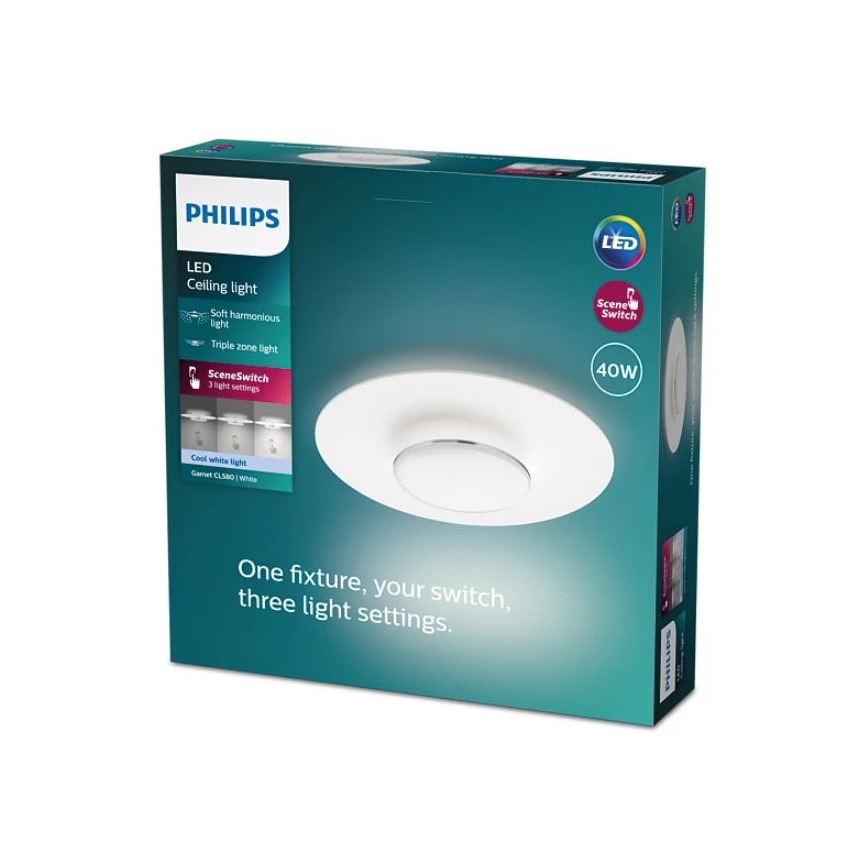 Philips- LED Dimmelhető mennyezeti lámpa SCENE SWITCH LED/40W/230V 4000K ezüst