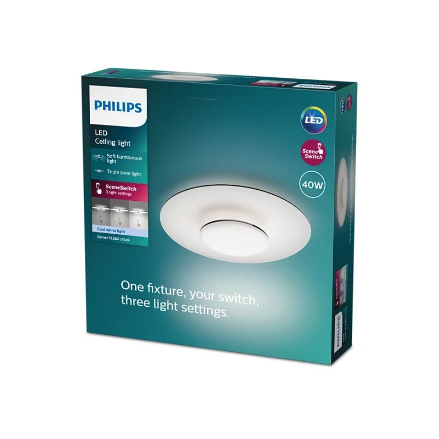 Philips- LED Dimmelhető mennyezeti lámpa SCENE SWITCH LED/40W/230V 4000K fekete
