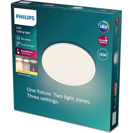 Philips - LED Dimmelhető mennyezeti lámpa SCENE SWITCH LED/18W/230V átm. 30 cm 2700K fehér