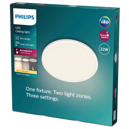 Philips - LED Dimmelhető mennyezeti lámpa SCENE SWITCH LED/22W/230V átm. 40 cm 2700K fehér