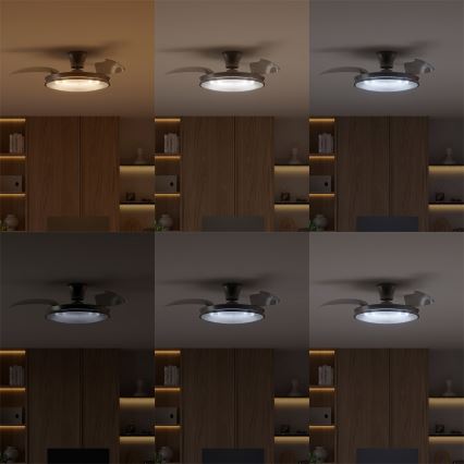 Philips - Dimmelhető LED mennyezeti lámpa ventilátorral ATLAS LED/35W/230V matt króm + távirányító