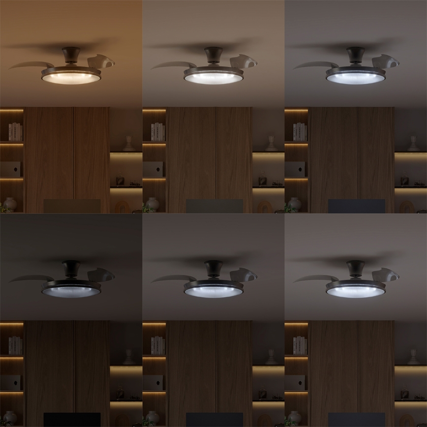 Philips - Dimmelhető LED mennyezeti lámpa ventilátorral ATLAS LED/35W/230V matt króm + távirányító