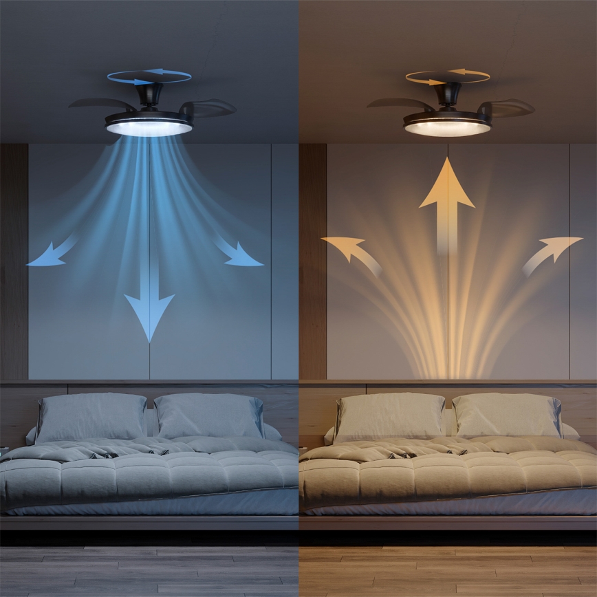 Philips - Dimmelhető LED mennyezeti lámpa ventilátorral ATLAS LED/35W/230V matt króm + távirányító