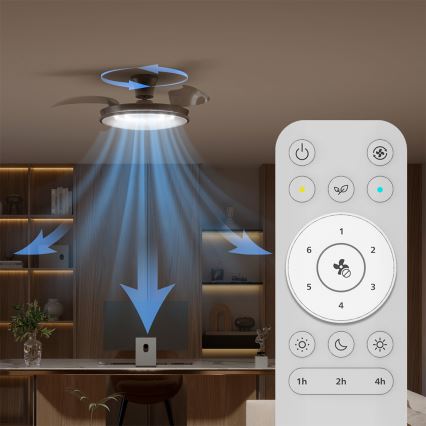 Philips - Dimmelhető LED mennyezeti lámpa ventilátorral ATLAS LED/35W/230V matt króm + távirányító