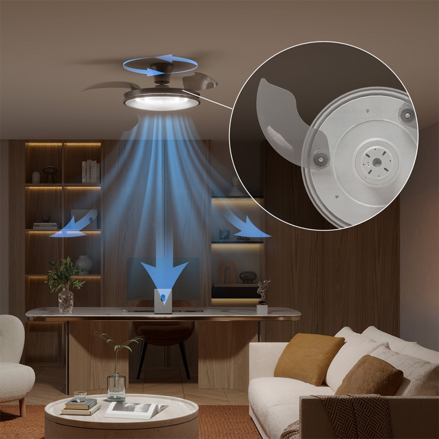 Philips - Dimmelhető LED mennyezeti lámpa ventilátorral ATLAS LED/35W/230V matt króm + távirányító