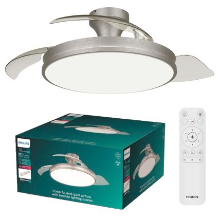 Philips - Dimmelhető LED mennyezeti lámpa ventilátorral ATLAS LED/35W/230V matt króm + távirányító