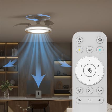 Philips - LED-dimmelhető mennyezeti lámpa ventilátorral BLISS LED/35W/230V arany + távirányító
