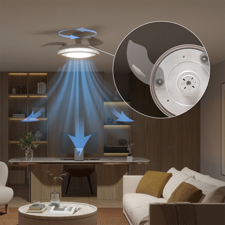 Philips - LED-dimmelhető mennyezeti lámpa ventilátorral BLISS LED/35W/230V arany + távirányító