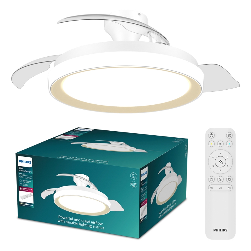 Philips - LED-dimmelhető mennyezeti lámpa ventilátorral BLISS LED/35W/230V arany + távirányító