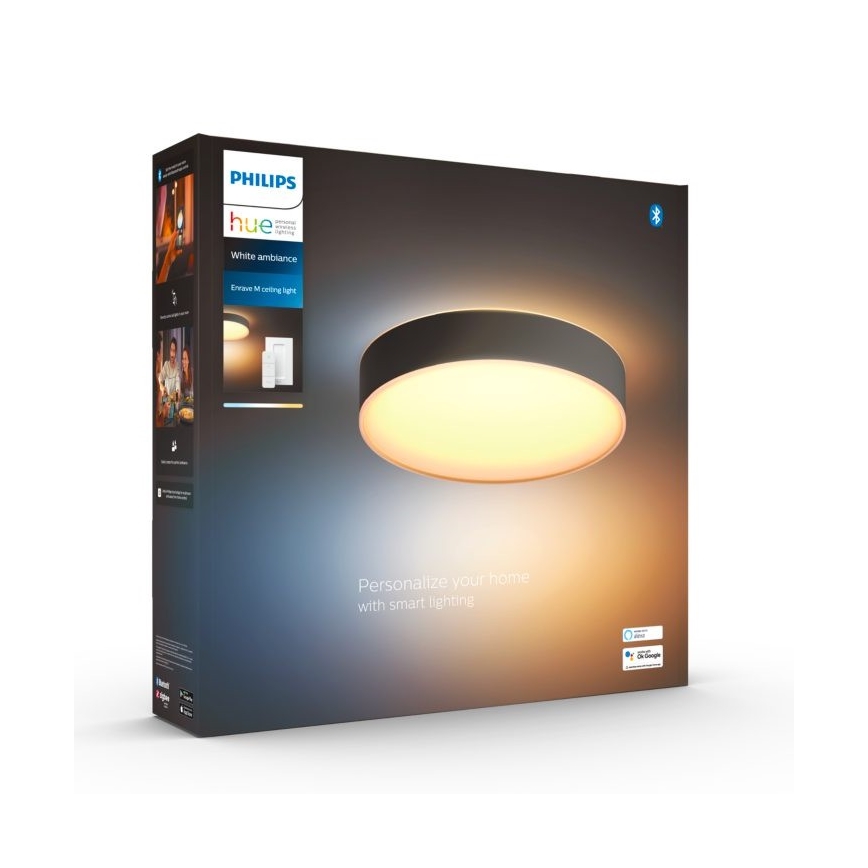 Philips - LED dimmelhető mennyezeti lámpa Hue LED/19,2W/230V 2200-6500K Ø 381 mm fekete + távirányító