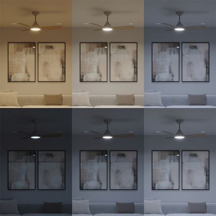 Philips - LED fényerőszabályozható mennyezeti ventilátor OLAS LED/24W/230V átm. 106 cm fehér/barna + távirányító