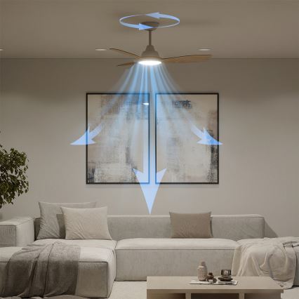 Philips - LED fényerőszabályozható mennyezeti ventilátor OLAS LED/24W/230V átm. 106 cm fehér/barna + távirányító