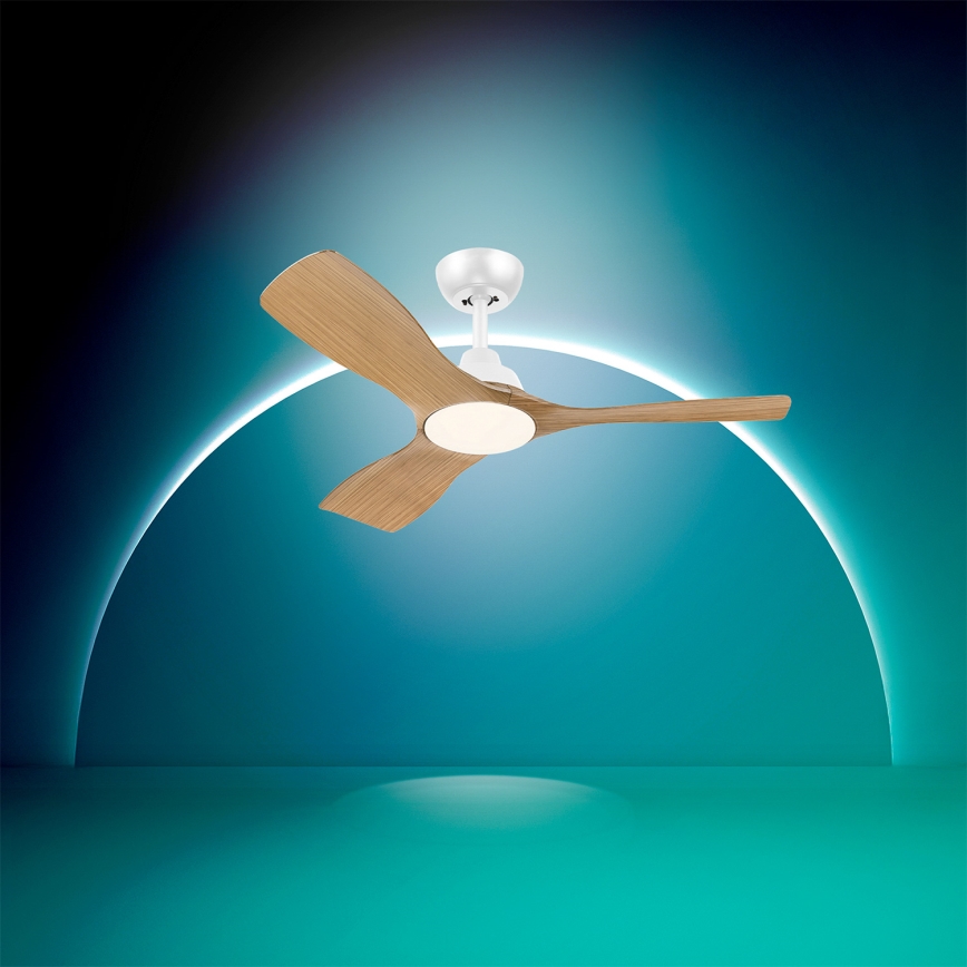 Philips - LED fényerőszabályozható mennyezeti ventilátor OLAS LED/24W/230V átm. 106 cm fehér/barna + távirányító