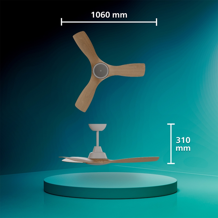 Philips - LED fényerőszabályozható mennyezeti ventilátor OLAS LED/24W/230V átm. 106 cm fehér/barna + távirányító