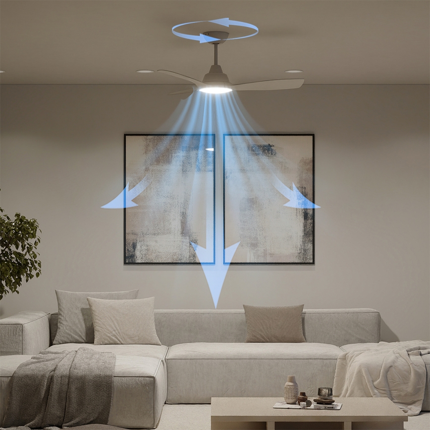 Philips - LED fényerőszabályozható mennyezeti ventilátor OLAS LED/24W/230V, átmérő 106 cm, fehér + távirányító