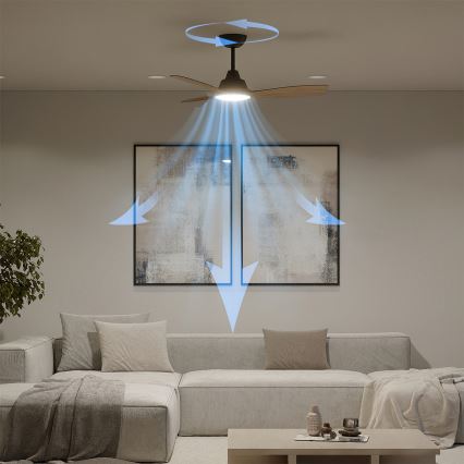 Philips - LED dimmelhető mennyezeti ventilátor OLAS LED/24W/230V, átm. 106 cm, fekete/barna + távirányító