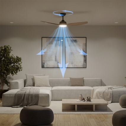 Philips - LED-fényerőszabályozható mennyezeti ventilátor OLAS LED/24W/230V átmérő 132 cm fekete/barna + távirányító