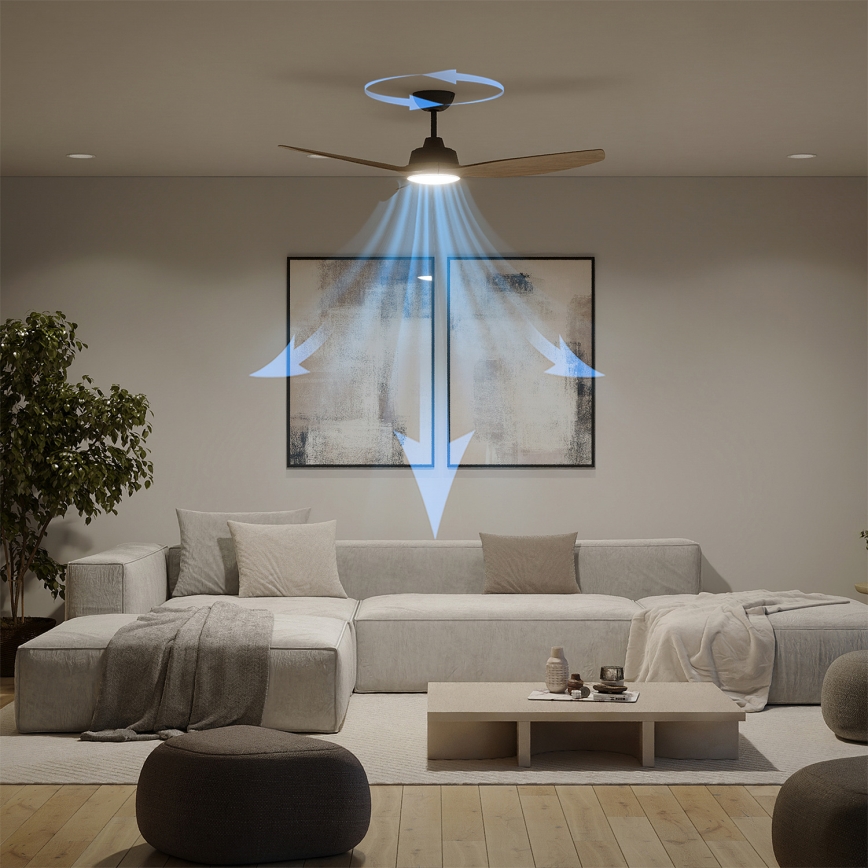 Philips - LED-fényerőszabályozható mennyezeti ventilátor OLAS LED/24W/230V átmérő 132 cm fekete/barna + távirányító