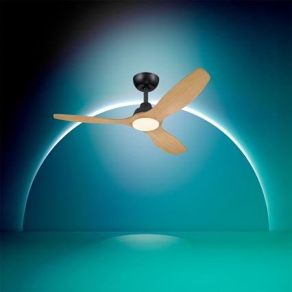 Philips - LED-fényerőszabályozható mennyezeti ventilátor OLAS LED/24W/230V átmérő 132 cm fekete/barna + távirányító