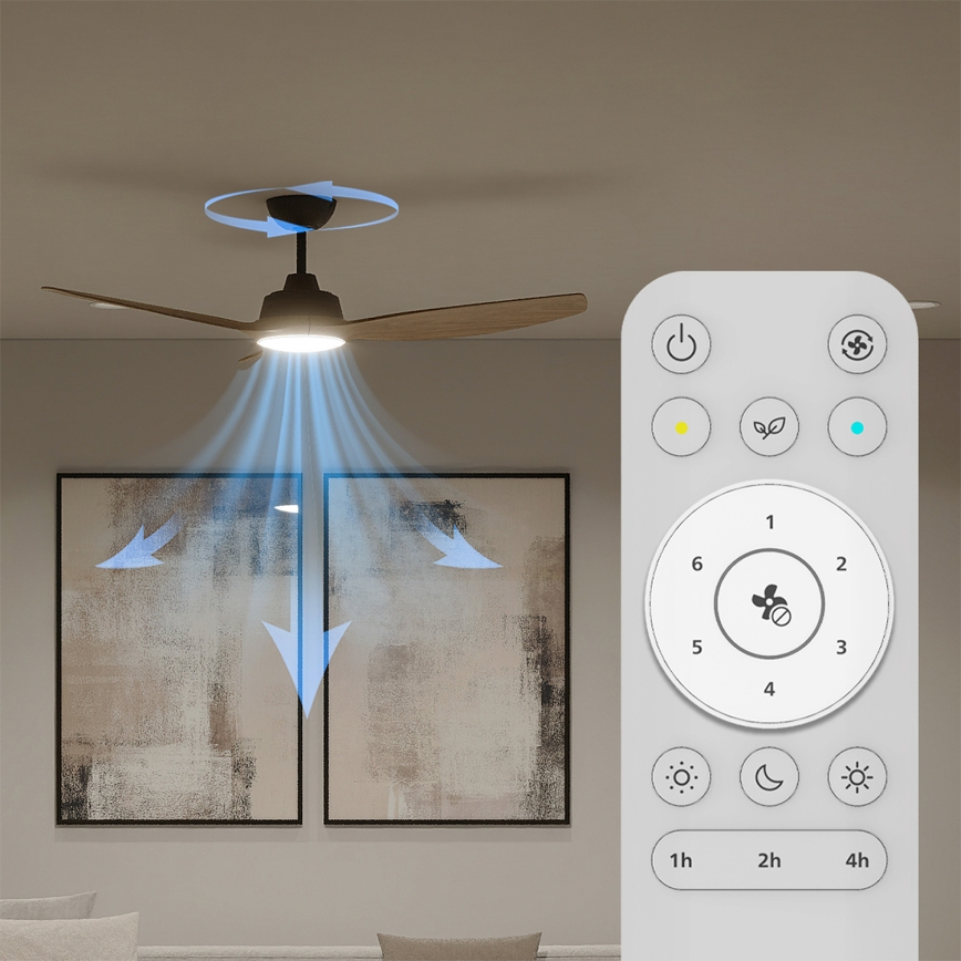 Philips - LED-fényerőszabályozható mennyezeti ventilátor OLAS LED/24W/230V átmérő 132 cm fekete/barna + távirányító