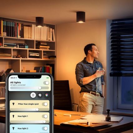 Philips - LED Dimmelhető spotlámpa Hue PILLAR 1xGU10/4,2W/230V 2200-6500K + távirányítás fekete