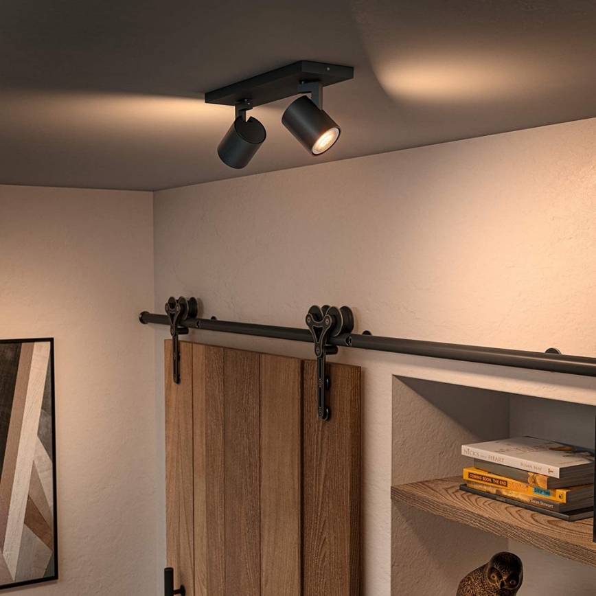 Philips - LED Dimmelhető spotlámpa Hue RUNNER 2xGU10/4,2W/230V 2200-6500K + távirányítás fekete