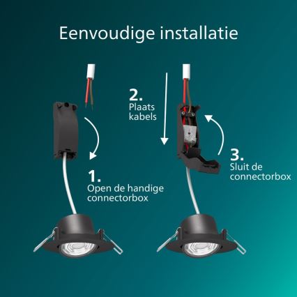 Philips - CILANTRO dimmelhető süllyesztett LED lámpatest LED/5W/230V/2700K fekete