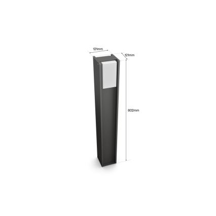 Philips - LED fényerőszabályozható kültéri lámpa Hue TURACO 1xE27/8,1W/230V 80 cm IP44