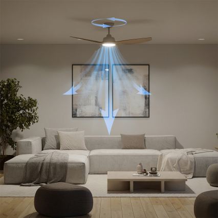 Philips - LED dimmelhető mennyezeti ventilátor OLAS LED/24W/230V, átmérő 132 cm, fehér/barna + távirányító