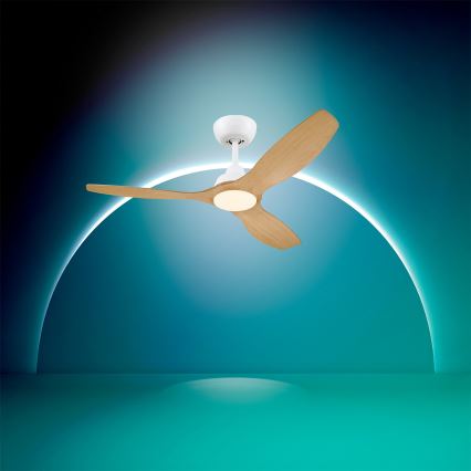 Philips - LED dimmelhető mennyezeti ventilátor OLAS LED/24W/230V, átmérő 132 cm, fehér/barna + távirányító
