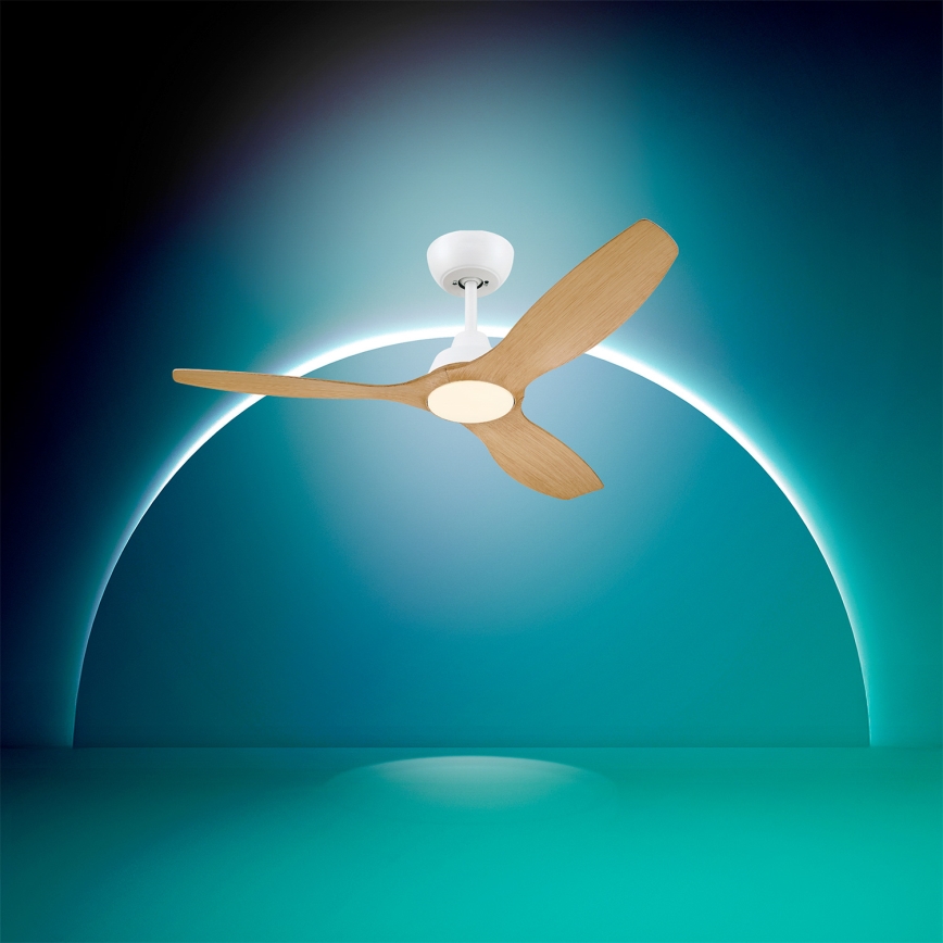 Philips - LED dimmelhető mennyezeti ventilátor OLAS LED/24W/230V, átmérő 132 cm, fehér/barna + távirányító