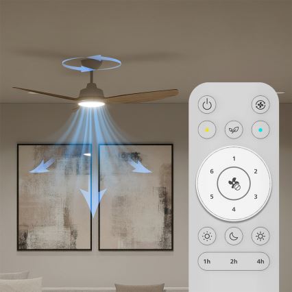 Philips - LED dimmelhető mennyezeti ventilátor OLAS LED/24W/230V, átmérő 132 cm, fehér/barna + távirányító